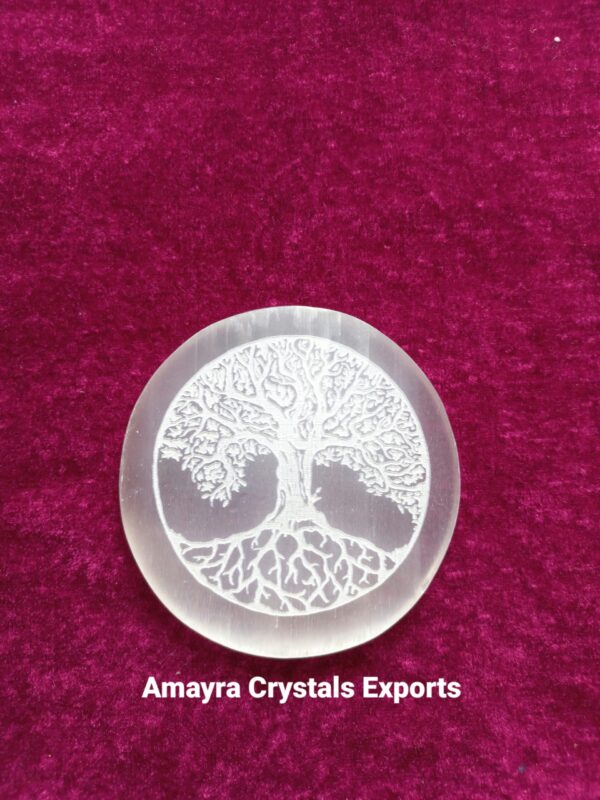 Gemstone Selenite Lunar Engraved Charge Plate - Image 3