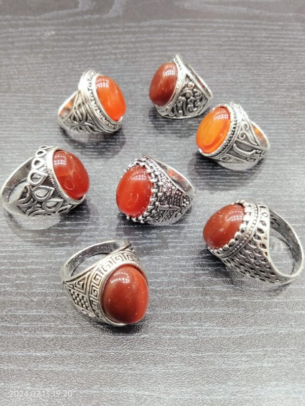 Gemstone Red Carnelian Gents Finger Ring